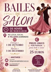 Cartel do curso de bailes de salón en A Telleira